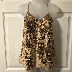 Nasty Gal Gold Sequin Tank